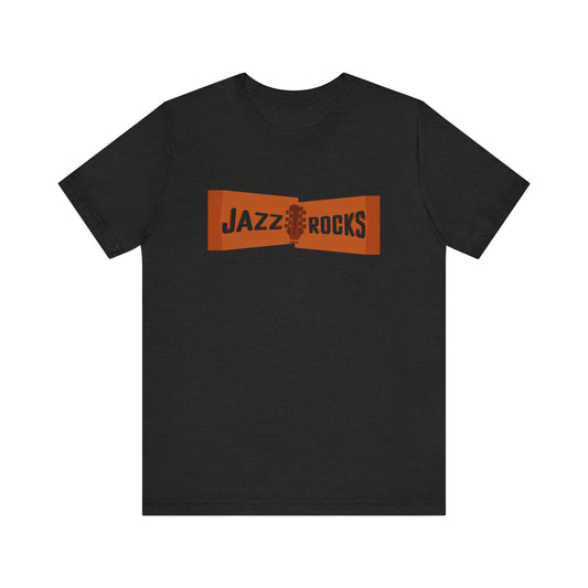 Jazz Rocks Unisex Tee - Guitar Headstock with Transparent Text
