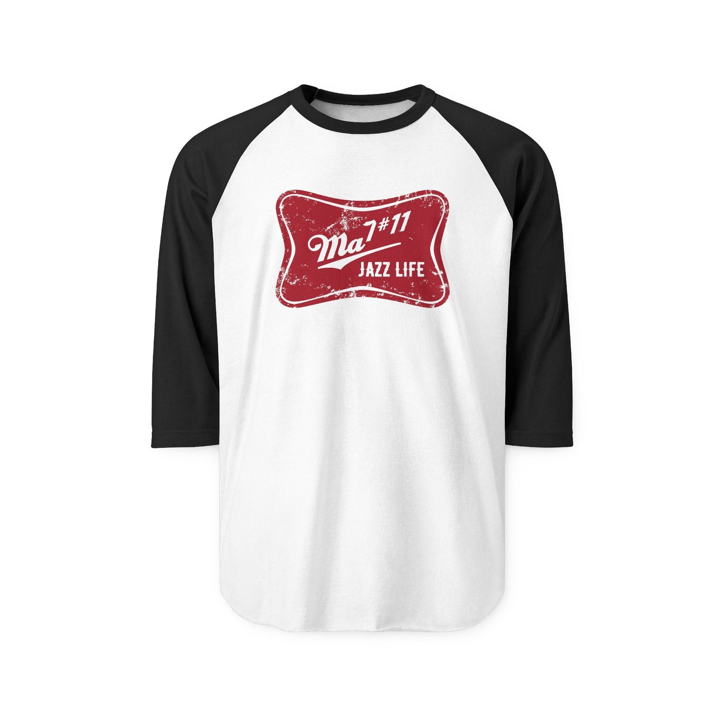 Jazz Life (Ma7#11) Three-Quarter Sleeve, Vintage Style Tee, Unique Jazz Apparel, Music Lover Gift, Unisex Casual Shirt