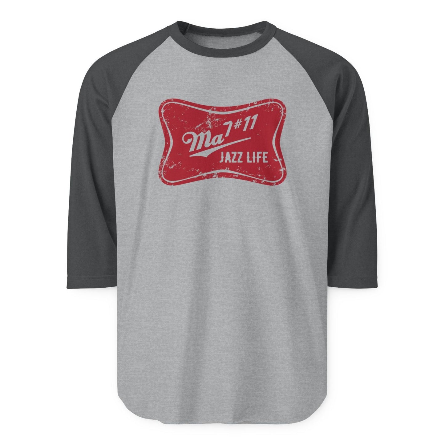 Jazz Life (Ma7#11) Three-Quarter Sleeve, Vintage Style Tee, Unique Jazz Apparel, Music Lover Gift, Unisex Casual Shirt
