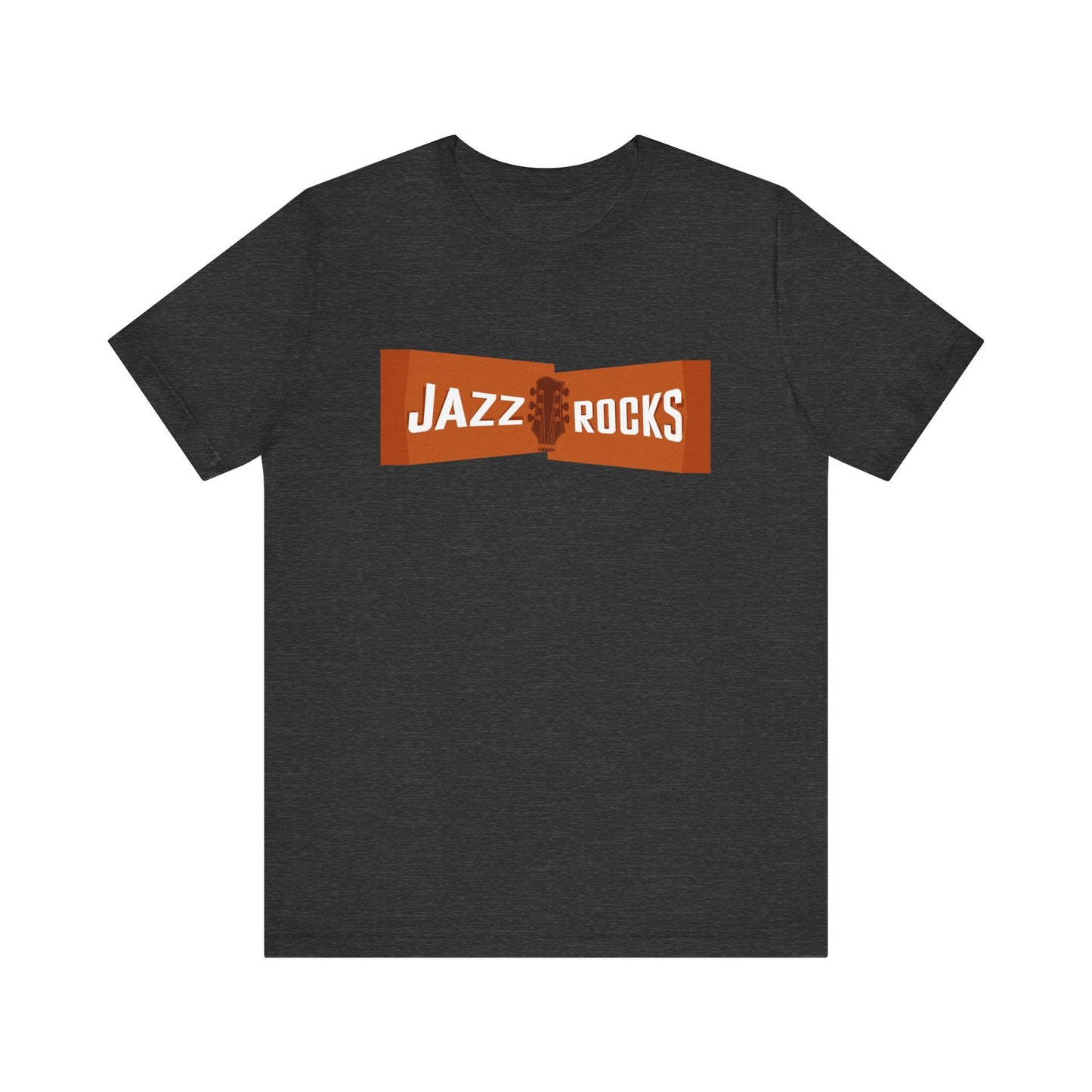 Jazz Rocks Unisex Tee - 3 Tone Orange Guitar Headstock Design