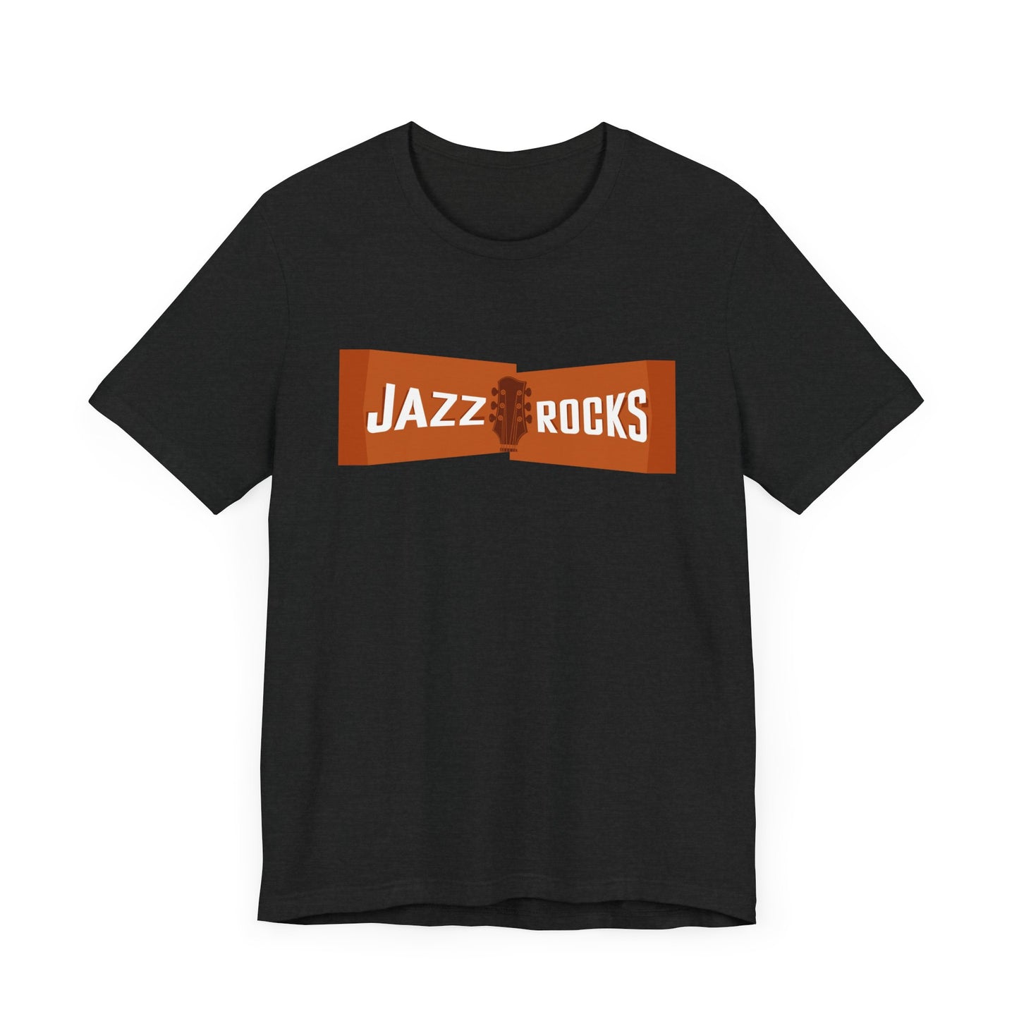 Jazz Rocks Unisex Tee - 3 Tone Orange Guitar Headstock Design