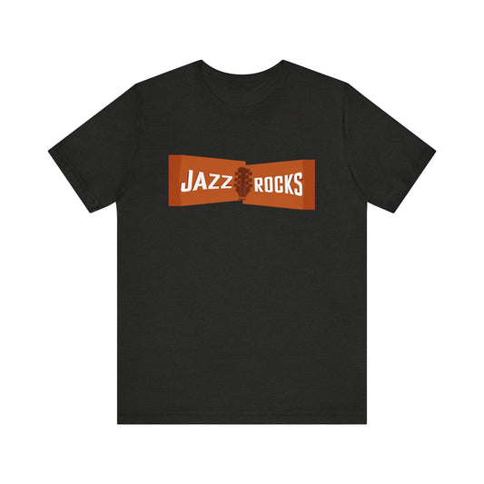 Jazz Rocks Unisex Tee - 3 Tone Orange Guitar Headstock Design