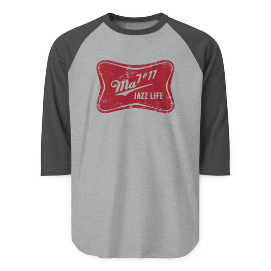 Jazz Life (Ma7#11) Three-Quarter Sleeve, Vintage Style Tee, Unique Jazz Apparel, Music Lover Gift, Unisex Casual Shirt